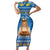 Sweden Christmas Short Sleeve Bodycon Dress God Jul! Santa Lucia - Wonder Print Shop