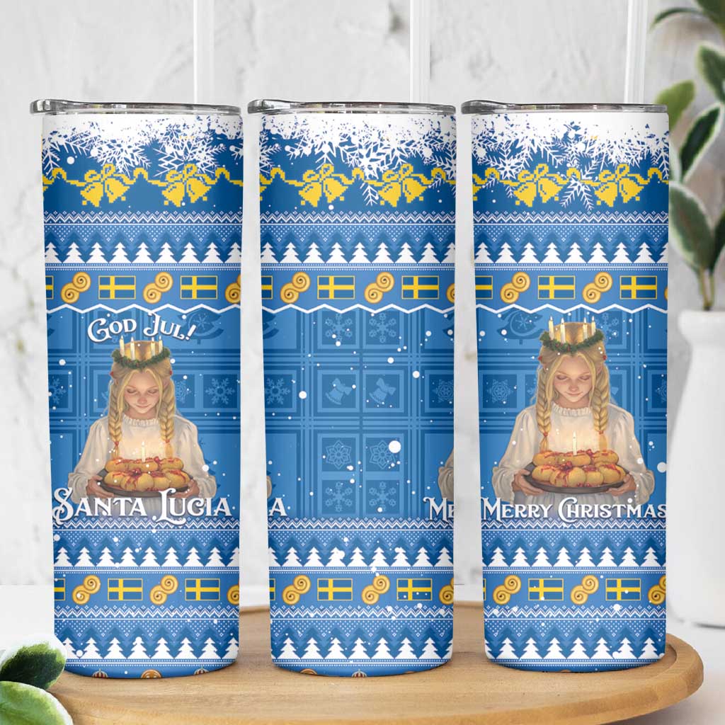 Sweden Christmas Skinny Tumbler God Jul! Santa Lucia - Wonder Print Shop