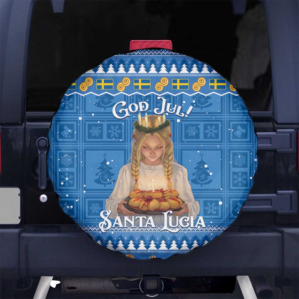 Sweden Christmas Spare Tire Cover God Jul! Santa Lucia - Wonder Print Shop