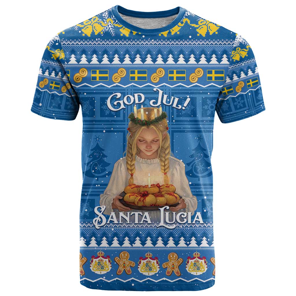 Sweden Christmas T Shirt God Jul! Santa Lucia - Wonder Print Shop