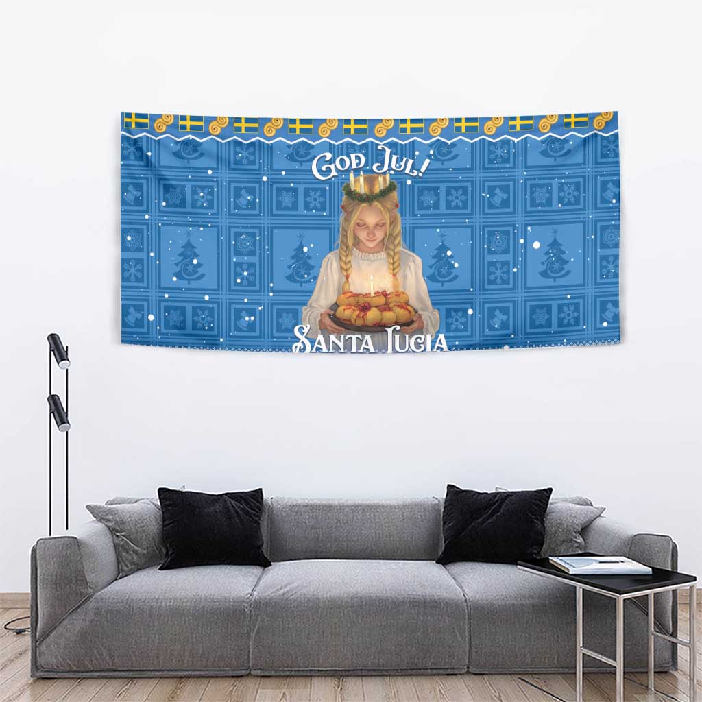 Sweden Christmas Tapestry God Jul! Santa Lucia - Wonder Print Shop