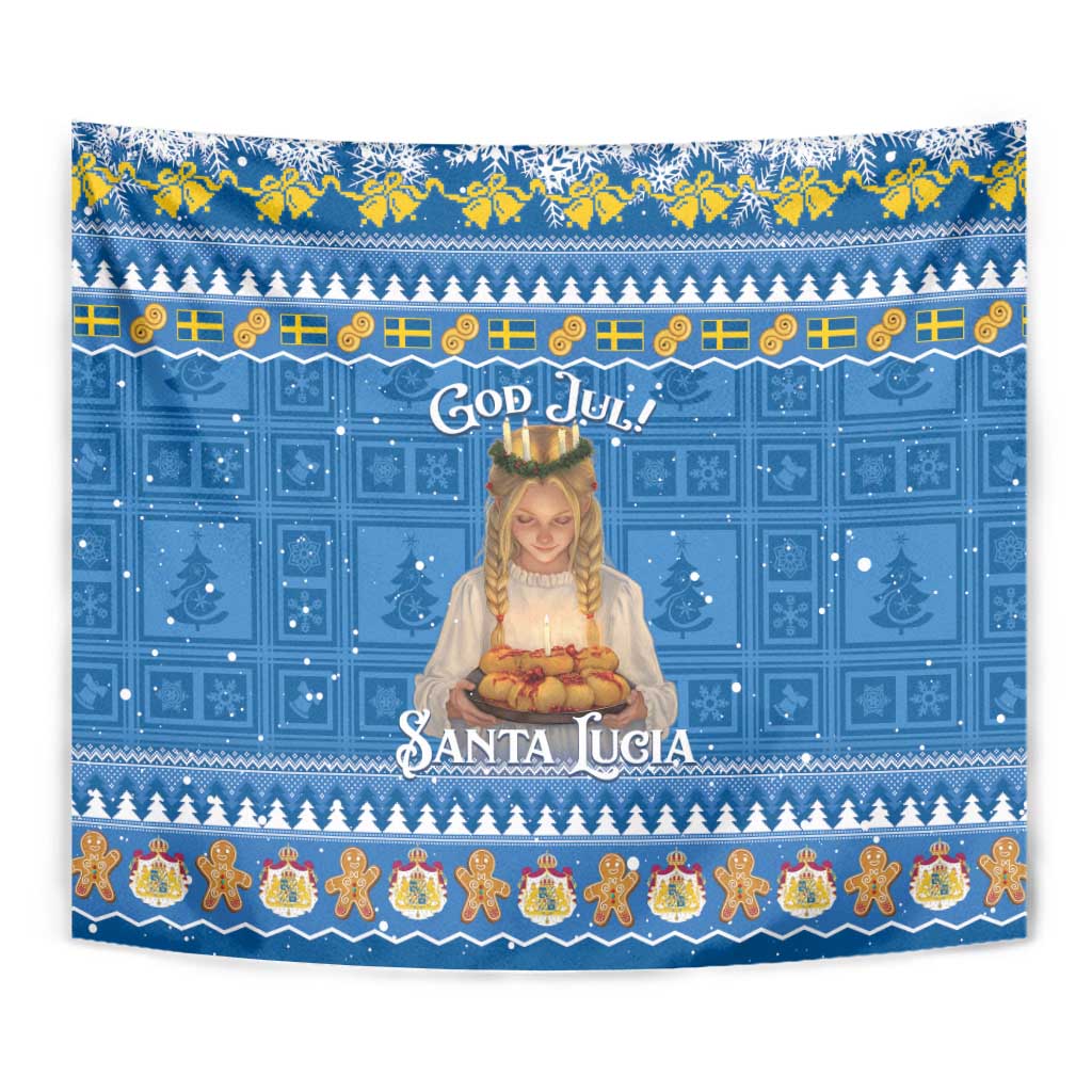 Sweden Christmas Tapestry God Jul! Santa Lucia - Wonder Print Shop