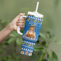 Sweden Christmas Tumbler With Handle God Jul! Santa Lucia - Wonder Print Shop