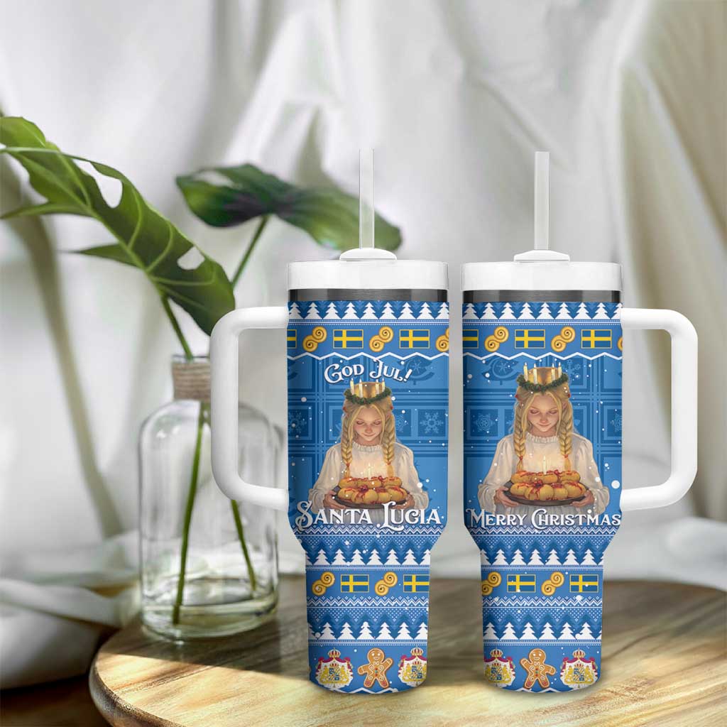 Sweden Christmas Tumbler With Handle God Jul! Santa Lucia - Wonder Print Shop