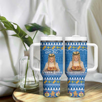 Sweden Christmas Tumbler With Handle God Jul! Santa Lucia - Wonder Print Shop