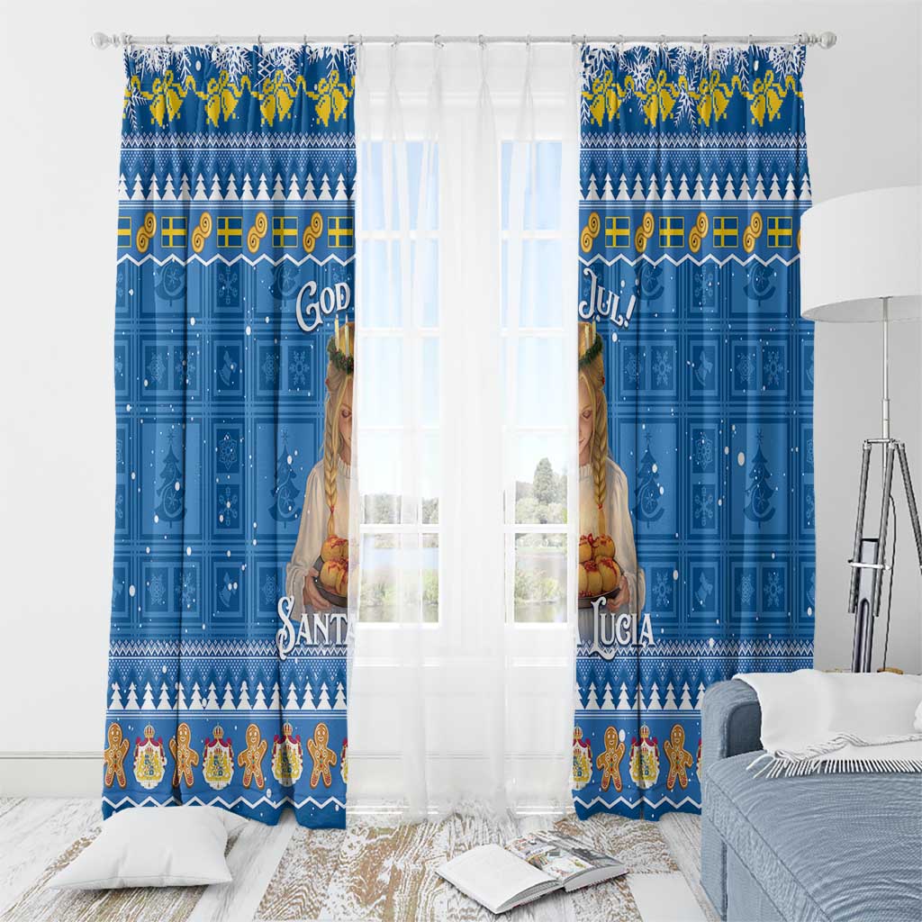 Sweden Christmas Window Curtain God Jul! Santa Lucia - Wonder Print Shop