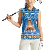 Sweden Christmas Women Sleeveless Polo Shirt God Jul! Santa Lucia - Wonder Print Shop