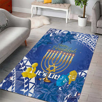 Hanukkah Jewish Festival Area Rug It's Lit - Polynesian Pattern - Wonder Print Shop