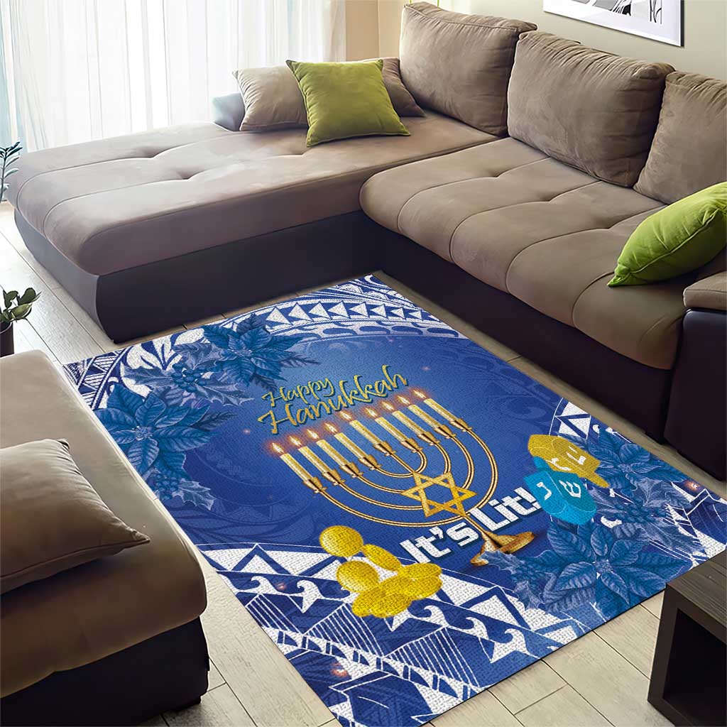Hanukkah Jewish Festival Area Rug It's Lit - Polynesian Pattern - Wonder Print Shop