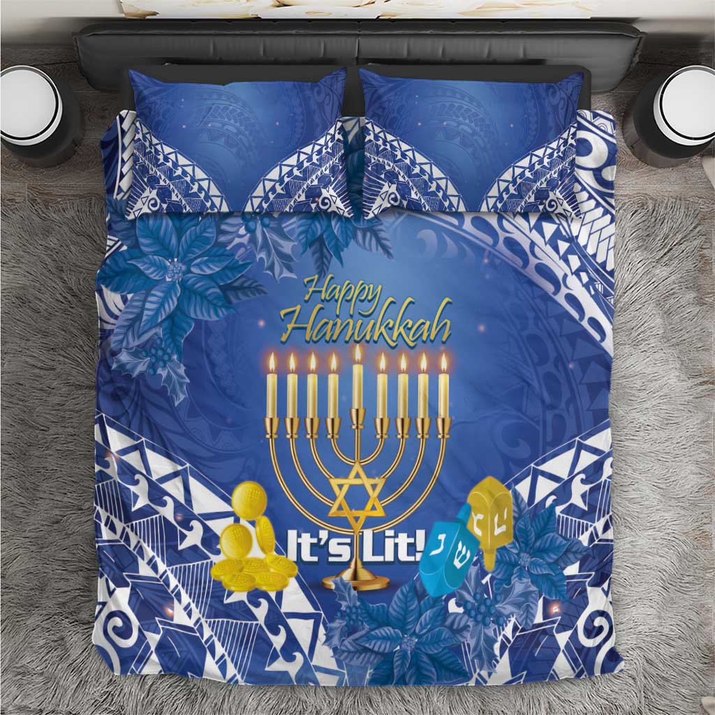 Hanukkah Jewish Festival Bedding Set It's Lit - Polynesian Pattern - Wonder Print Shop