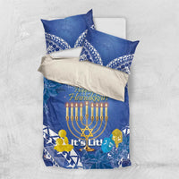 Hanukkah Jewish Festival Bedding Set It's Lit - Polynesian Pattern - Wonder Print Shop