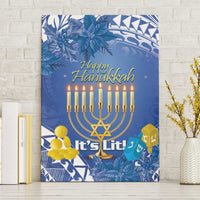 Hanukkah Jewish Festival Canvas Wall Art It's Lit - Polynesian Pattern - Wonder Print Shop