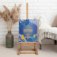 Hanukkah Jewish Festival Canvas Wall Art It's Lit - Polynesian Pattern - Wonder Print Shop