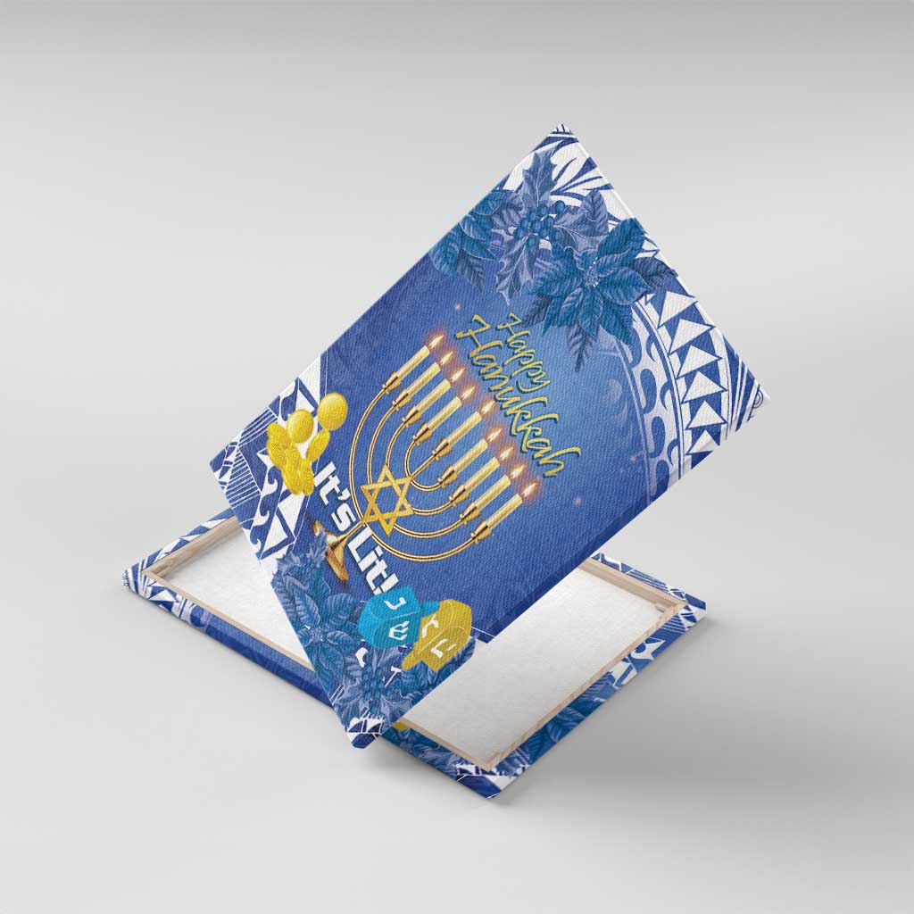 Hanukkah Jewish Festival Canvas Wall Art It's Lit - Polynesian Pattern - Wonder Print Shop