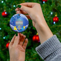 Hanukkah Jewish Festival Ceramic Ornament It's Lit - Polynesian Pattern - Wonder Print Shop