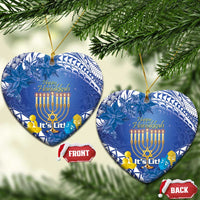 Hanukkah Jewish Festival Ceramic Ornament It's Lit - Polynesian Pattern - Wonder Print Shop