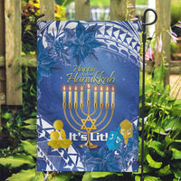 Hanukkah Jewish Festival Garden Flag It's Lit - Polynesian Pattern - Wonder Print Shop