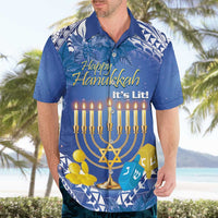 Personalised Hanukkah Jewish Festival Hawaiian Shirt It's Lit - Polynesian Pattern - Wonder Print Shop
