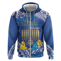 Personalised Hanukkah Jewish Festival Hoodie It's Lit - Polynesian Pattern - Wonder Print Shop
