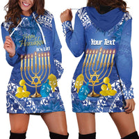 Personalised Hanukkah Jewish Festival Hoodie Dress It's Lit - Polynesian Pattern - Wonder Print Shop