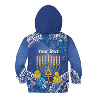 Personalised Hanukkah Jewish Festival Kid Hoodie It's Lit - Polynesian Pattern - Wonder Print Shop