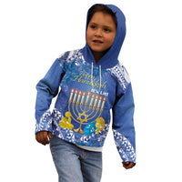 Personalised Hanukkah Jewish Festival Kid Hoodie It's Lit - Polynesian Pattern - Wonder Print Shop
