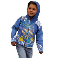 Personalised Hanukkah Jewish Festival Kid Hoodie It's Lit - Polynesian Pattern - Wonder Print Shop