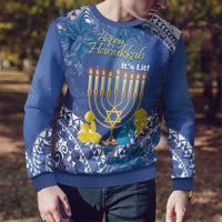 Hanukkah Jewish Festival Ugly Christmas Sweater It's Lit - Polynesian Pattern - Wonder Print Shop
