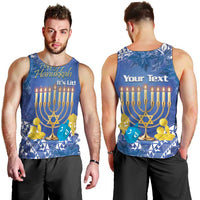 Personalised Hanukkah Jewish Festival Men Tank Top It's Lit - Polynesian Pattern - Wonder Print Shop