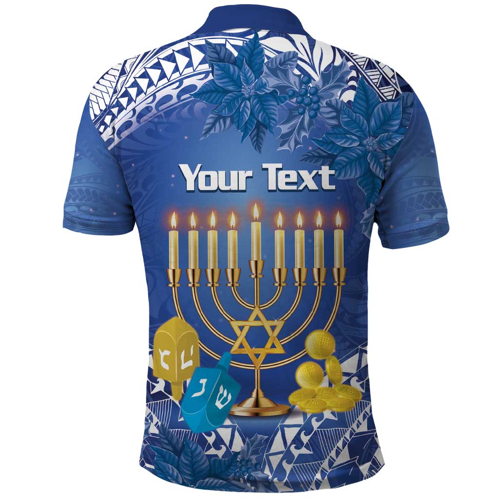 Personalised Hanukkah Jewish Festival Polo Shirt It's Lit - Polynesian Pattern - Wonder Print Shop
