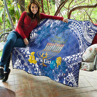 Hanukkah Jewish Festival Quilt It's Lit - Polynesian Pattern - Wonder Print Shop