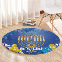Hanukkah Jewish Festival Round Carpet It's Lit - Polynesian Pattern