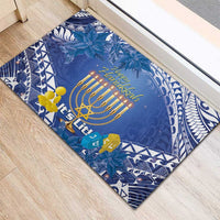 Hanukkah Jewish Festival Rubber Doormat It's Lit - Polynesian Pattern - Wonder Print Shop