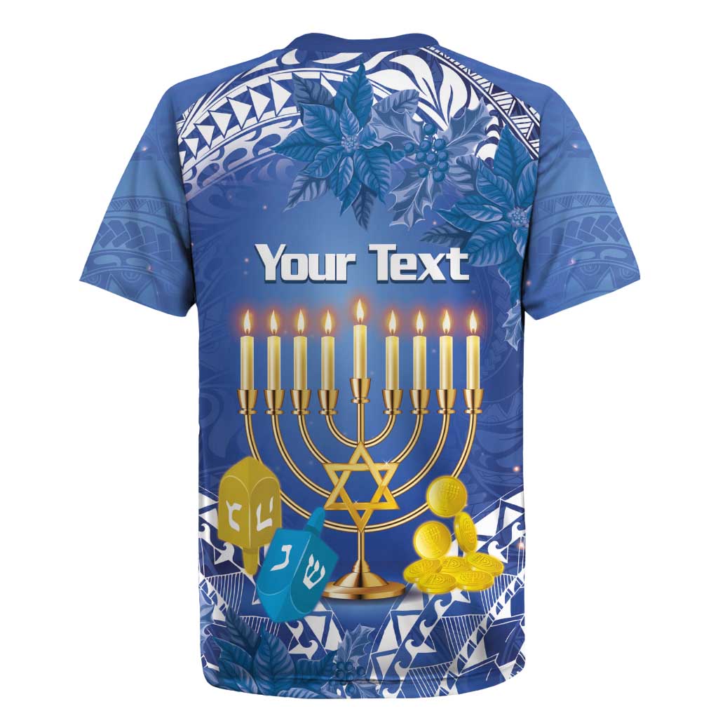 Personalised Hanukkah Jewish Festival Rugby Jersey It's Lit - Polynesian Pattern - Wonder Print Shop