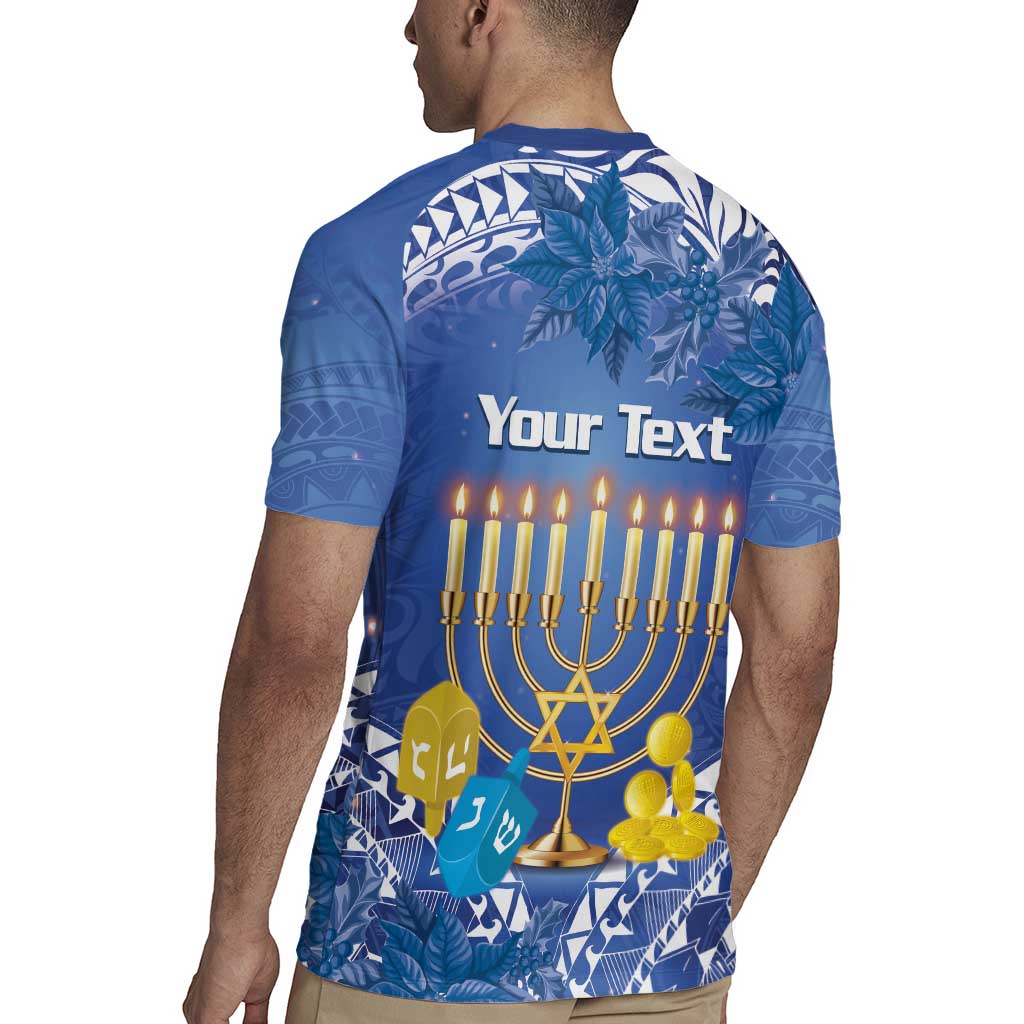 Personalised Hanukkah Jewish Festival Rugby Jersey It's Lit - Polynesian Pattern - Wonder Print Shop