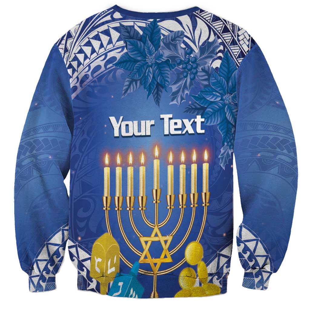 Personalised Hanukkah Jewish Festival Sweatshirt It's Lit - Polynesian Pattern - Wonder Print Shop