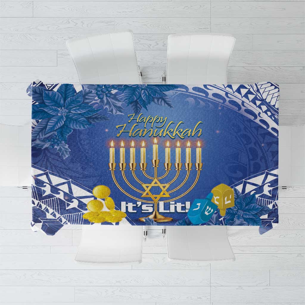Hanukkah Jewish Festival Tablecloth It's Lit - Polynesian Pattern - Wonder Print Shop