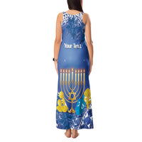 Personalised Hanukkah Jewish Festival Tank Maxi Dress It's Lit - Polynesian Pattern - Wonder Print Shop