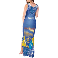 Personalised Hanukkah Jewish Festival Tank Maxi Dress It's Lit - Polynesian Pattern - Wonder Print Shop