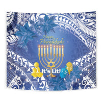 Hanukkah Jewish Festival Tapestry It's Lit - Polynesian Pattern - Wonder Print Shop