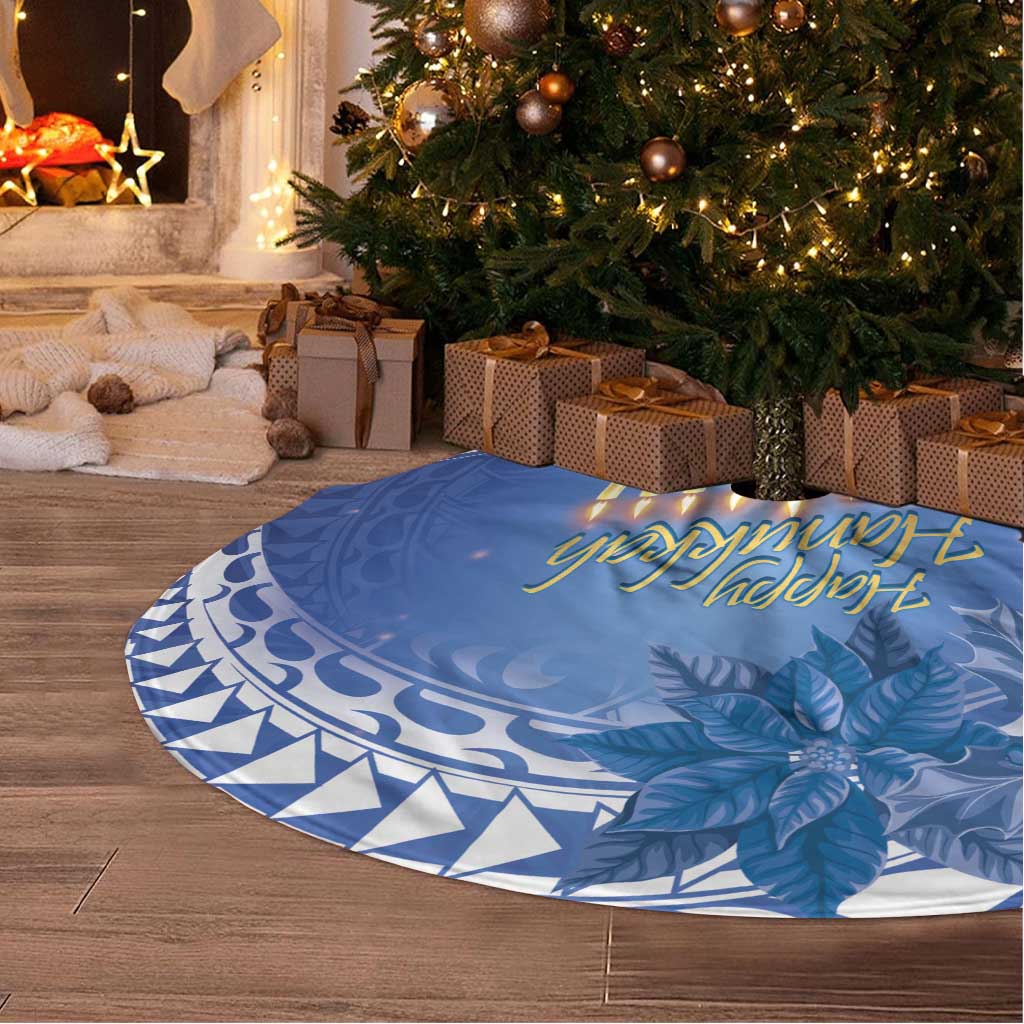 Hanukkah Jewish Festival Tree Skirt It's Lit - Polynesian Pattern - Wonder Print Shop