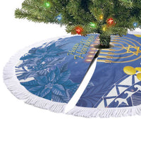 Hanukkah Jewish Festival Tree Skirt It's Lit - Polynesian Pattern - Wonder Print Shop