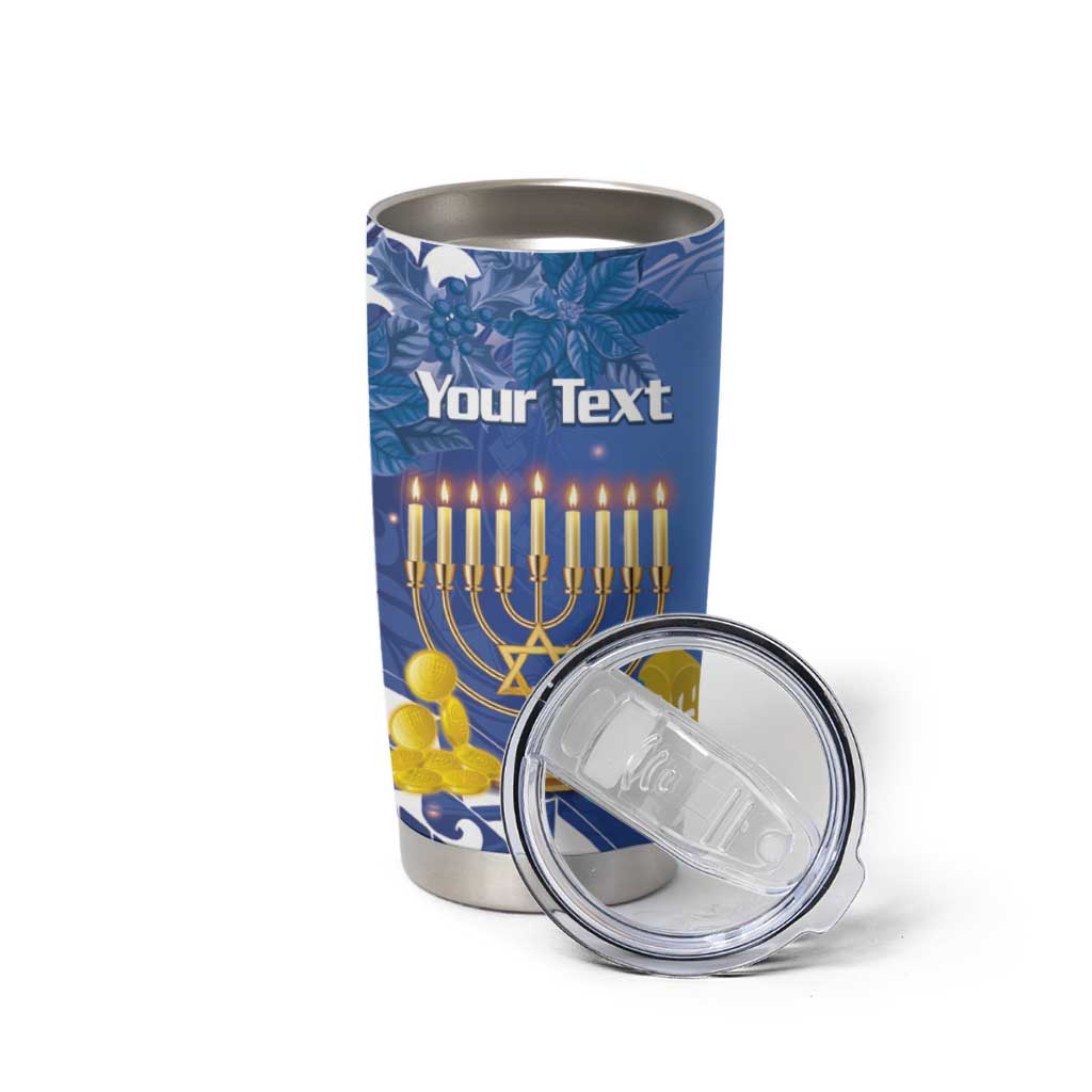 Personalised Hanukkah Jewish Festival Tumbler Cup It's Lit - Polynesian Pattern - Wonder Print Shop