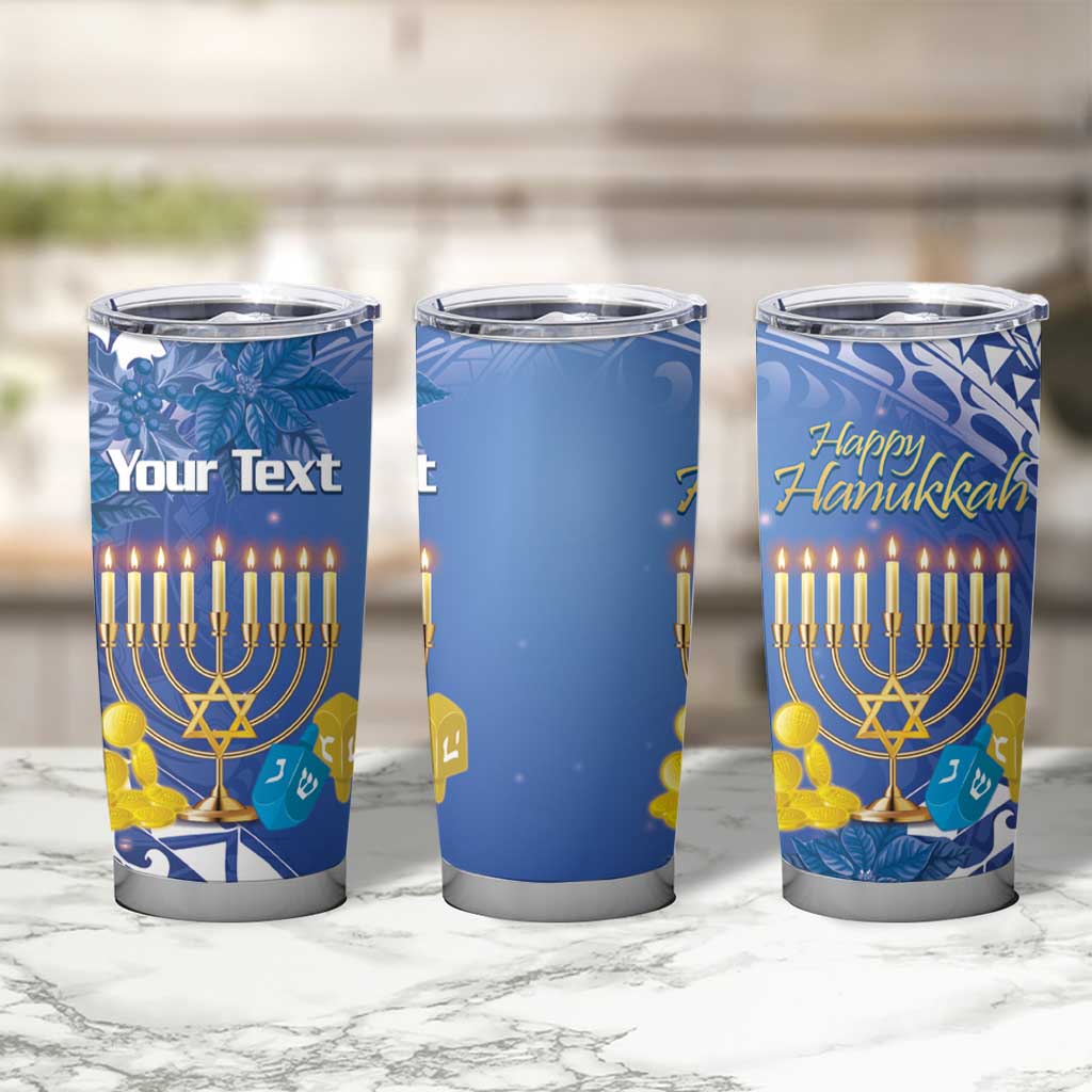 Personalised Hanukkah Jewish Festival Tumbler Cup It's Lit - Polynesian Pattern - Wonder Print Shop