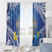 Hanukkah Jewish Festival Window Curtain It's Lit - Polynesian Pattern - Wonder Print Shop