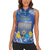 Personalised Hanukkah Jewish Festival Women Sleeveless Polo Shirt It's Lit - Polynesian Pattern - Wonder Print Shop