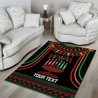 Personalized African-American Kwanzaa Area Rug Kinara Candles African Pattern - Wonder Print Shop