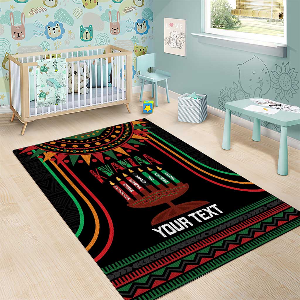Personalized African-American Kwanzaa Area Rug Kinara Candles African Pattern - Wonder Print Shop