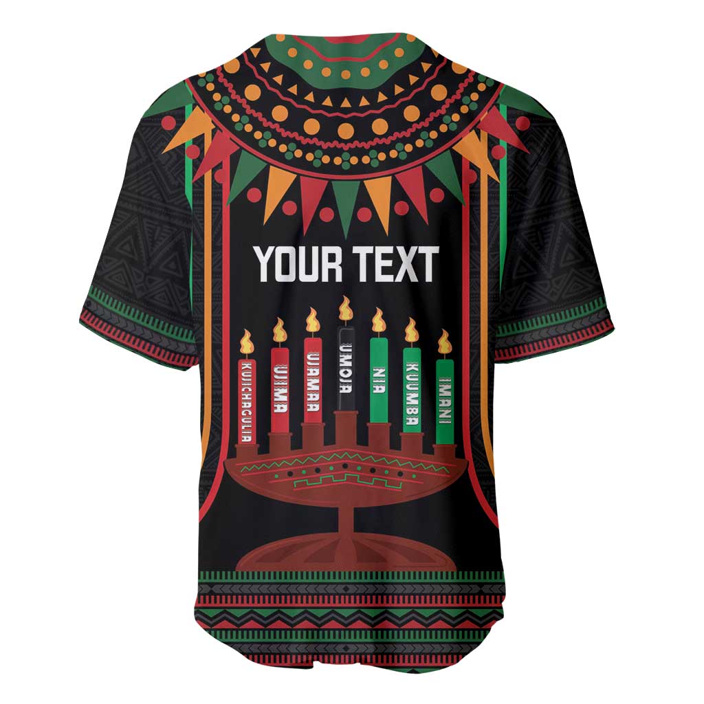 Personalized African-American Kwanzaa Baseball Jersey Kinara Candles African Pattern - Wonder Print Shop