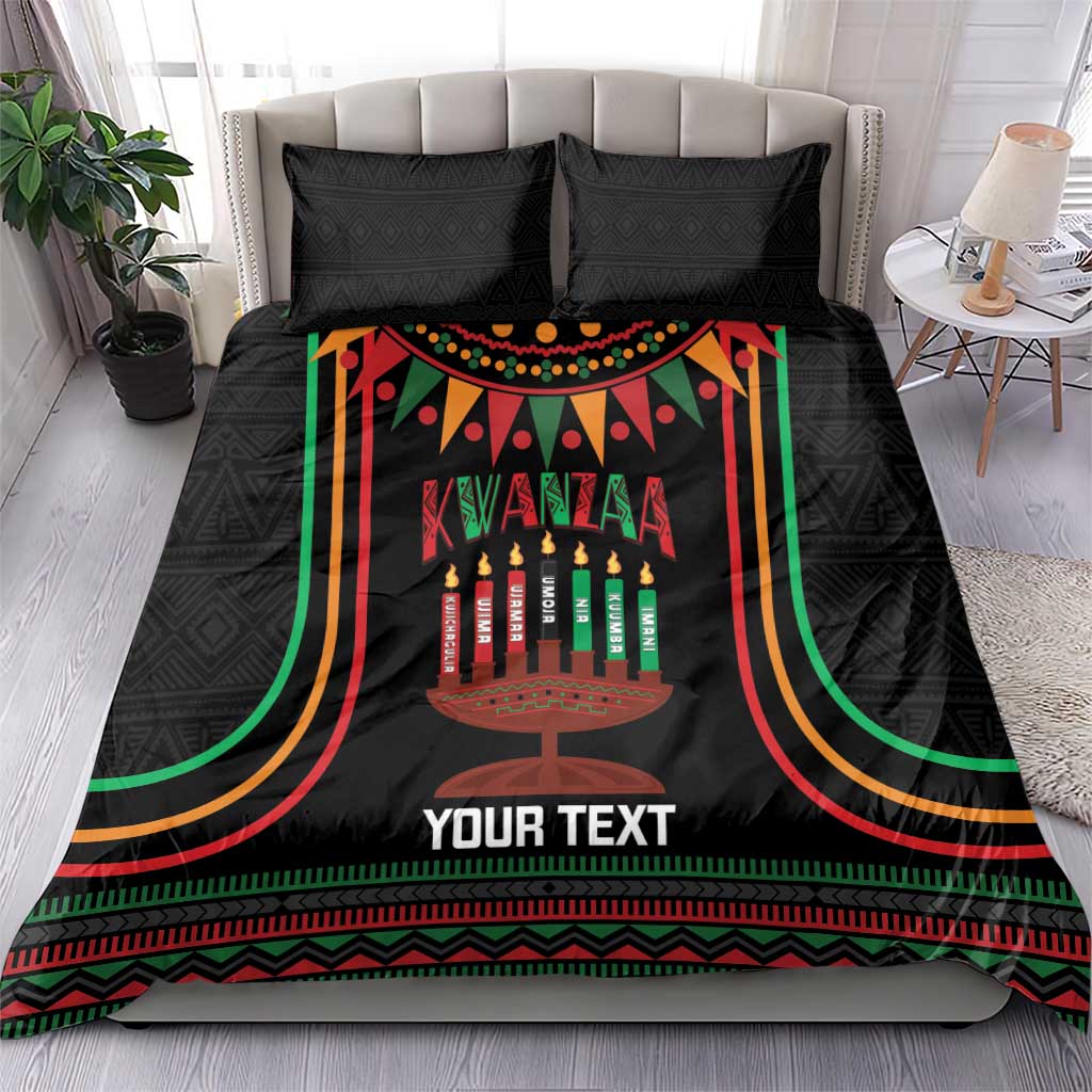 Personalized African-American Kwanzaa Bedding Set Kinara Candles African Pattern - Wonder Print Shop
